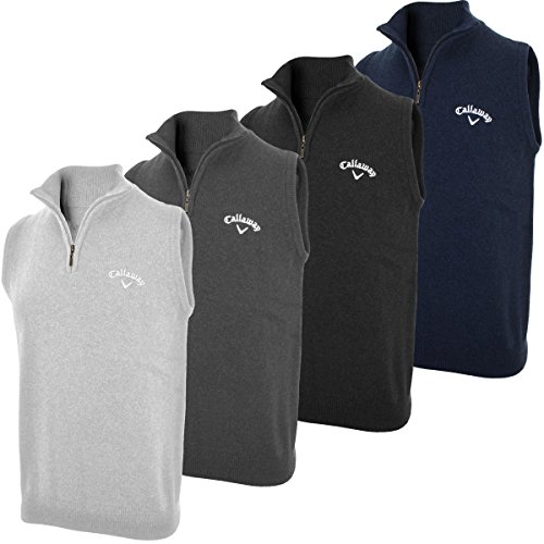 2014 Callaway Zip Neck Golf Sweater Vest Wool Tank Top Mens Slipover