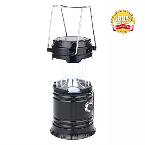 GYY 3 In 1 Solar Rechargeable Collapsible Portable LED Camping Lantern Flashlight for Home Fishing Hiking Backpacking Emergency