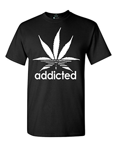 Addicted TShirt Pot Weed 420 Funny High Tee Parody Leaf Blunt Marijuana