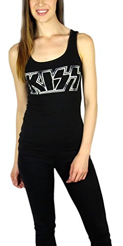KISS Womens Distressed Logo Tank Top Black