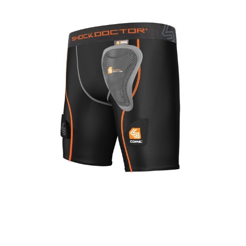 Shock Doctor Girl's Core Compression Hockey Shorts with Pelvic Protector, Medium