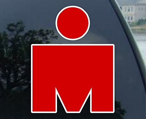 RED Mdot Ironman Triathlon Vinyl Decal Bumper Sticker 4