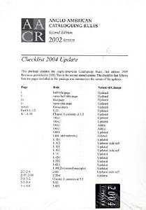 Anglo-american Cataloguing Rules 2002 Revision: 2004 Update