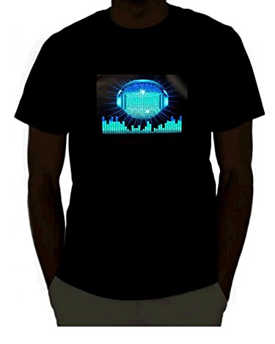 EmazingLights DJ Disco Ball With Headphones Sound Activated Light Up Rave Shirt