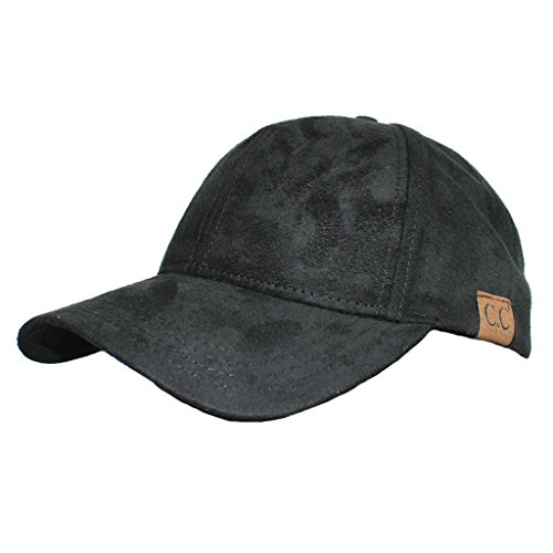 Funky Junque's 6 Panel Solid Adjustable Suede Baseball Velcro Closure Cap Hat
