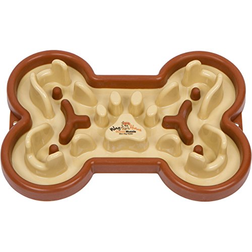 Wag Haus Slow Feeder Bowl - Guzzle Muzzle Large Dog Feeder For Fast Eaters, Pet Dish Helps Prevent Bloating, Gas, Upset Stomach, Diarrhea, Eating Is Slowed Down From Seconds To Minutes