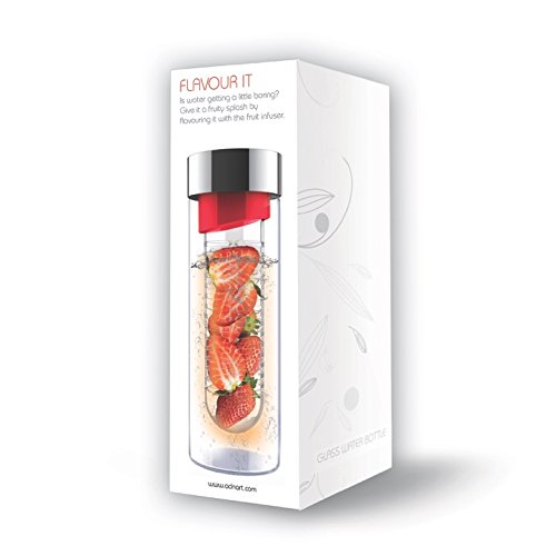 

AdNArt Flavour It Glass Water Bottle with Fruit Infuser
