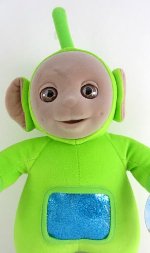 teletubbies dipsy green 14" high grade plush sparkly tummy- 1998