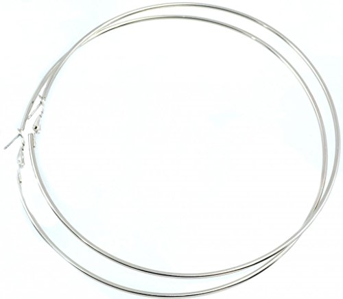 Extra Large 4.5 Inch Silver Tone or Gold Tone Basketball Wives Hoop Earrings 283P