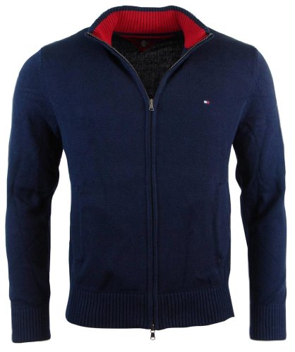 Tommy Hilfiger Mens Full-Zip Mock Neck Cardigan Sweater