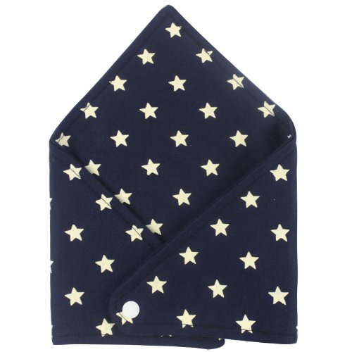 niceeshop(TM) Soft Pure Cotton Baby Bibs with Button Closure (Dark Blue and Five Stars)