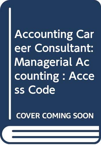 Accounting Career Consultant: Managerial Accounting, Bookstore Certificate by Charles Davis