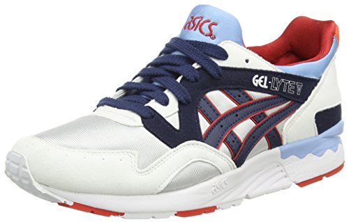 ASICS Gel-Lyte V GS - Zapatillas bajas, unisex, color gris (soft grey/navy 1050), talla 37