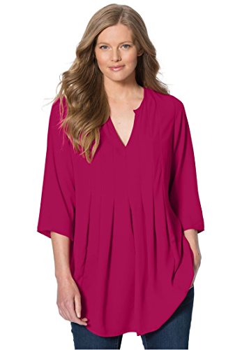 Women's Plus Size Pleated Tunic Blouse
