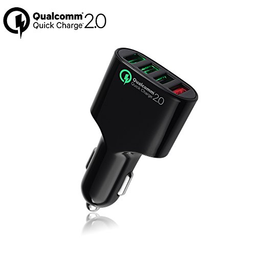 Cable Matters 54W/2.4A 4-Port USB Car Charger with Certified Qualcomm Quick Charge 2.0 Technology