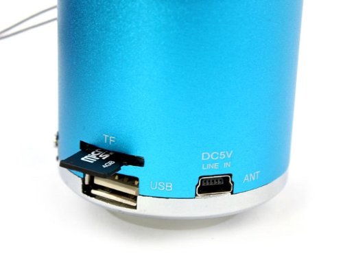 

Niceshop® Fashion New Mini Light Stereo FM Radio TF USB U Disk MP3 AUX Music Speaker Player(Blue)