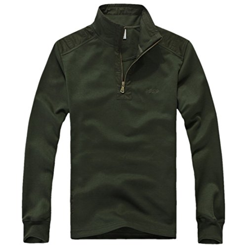 

QualityUC Mens 2014 New Design Long Sleeved Thin Green Sweater