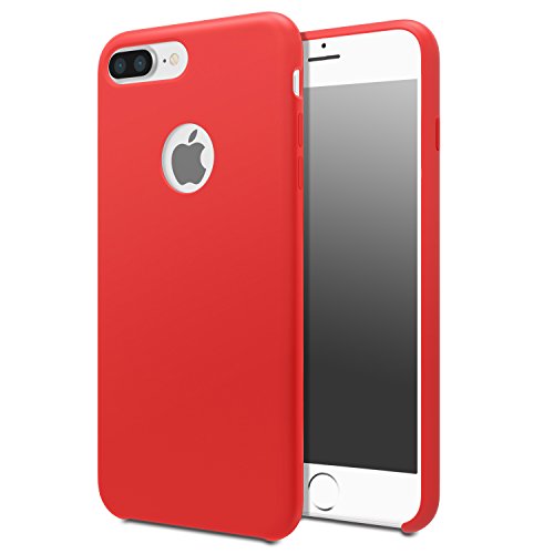 iPhone 7 Plus Case - MoKo Premium Ultra Slim Flexible Silicone Bumper Gel Shock Absorbing Scratch Resistant Protective Soft Touch Back Cover for Apple iPhone 7 Plus 5.5 Inch (2016), RED
