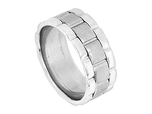 

Men's 18K WHITE GOLD ROLEX INSPIRED 9mm COMFORT FIT WEDDING BAND
