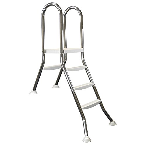Hochbeckenleiter Edelstahl für teilweise eingebaute Becken 1×1 + 1×3 Stufen, 100cm