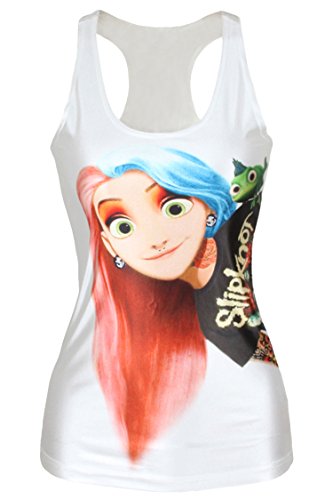 Pink Wind Womens Skeleton Skull Digital Printed Sleeveless T Shirt Vest Tank Tops (One Size, Marilyn Monroe)