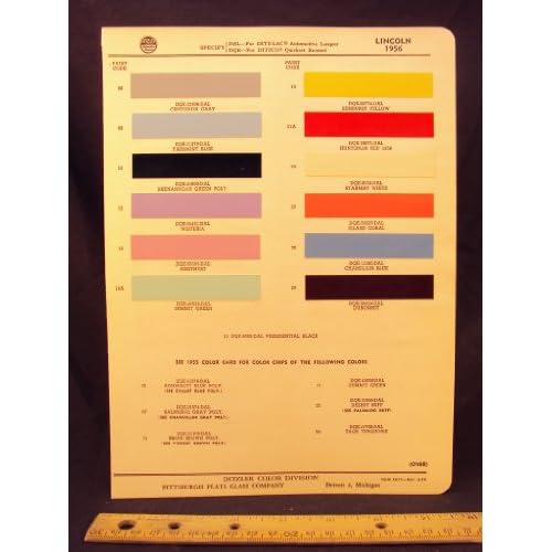 1956 Ford color chart