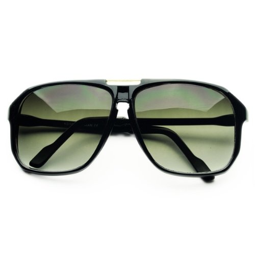 Retro Celebrity Style Flat Top Key Hole Aviator Sunglasses