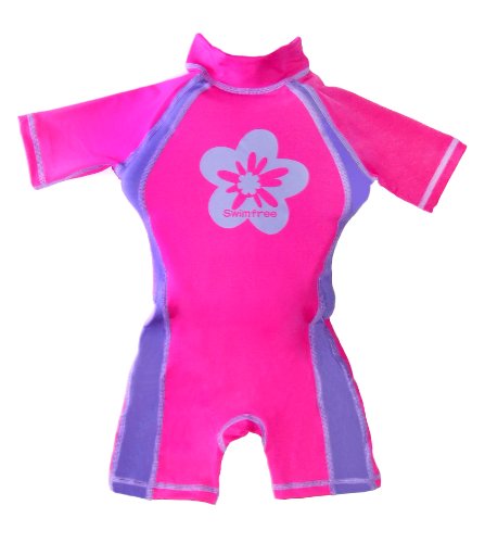 Girls Pink/purple Floating Swimsuit Flotation Suit Size Large Age 5.5-7.5 Years