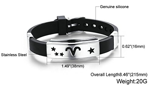 AnaZoz Jewelry His and Hers 12 Constellation Zodiac Sign Logo Charms Bracelet