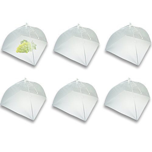 Mesh Screen Food Cover Tents - Set of 6 Large Galvanized Steel Wire Pop-Up Tents, Stylishly and Conveniently Keeps Bugs Away From Food by Chuzy Chef