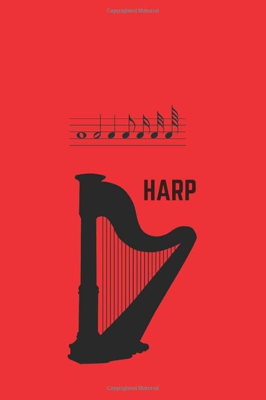 Harp: Manuscript paper includes 5 rows of five line musical staff for use in writing music for harp (110 Pages, Lined, 6 x 9) by Richie Richmond