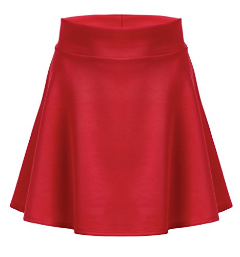 Free to Live Women's Basic Stretchy Flared Skater Skirt Made in USA