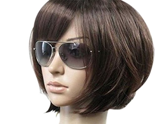 Kalyss Women's Short Imported Heat Resistant Yaki Syntheic Hair Wig