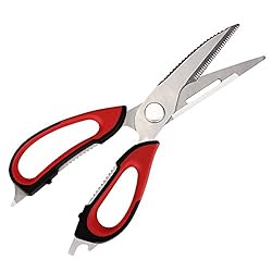 多機能キッチンばさみ マグネットケース付き (ブラック)