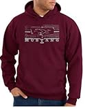 Ford Mustang LEGEND HONEYCOMB GRILLE Adult Hooded Pullover Sweatshirt Hoody Hoodie – Maroon, Large