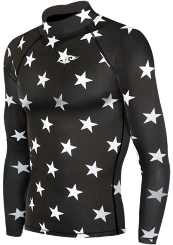 JustOneStyle Men's 069 Skin Compression Base Layer Star Running Shirt