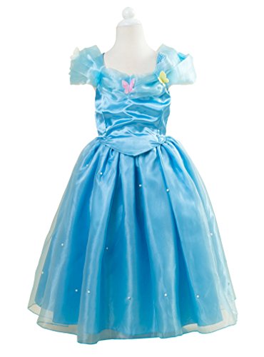 Frozen Anna Elsa Cinderella Deluxe Girl's Costume Enchanting Dress (Age 4-5 ( Heights upto 43 inches or 110 cm), Cinderella Style3)