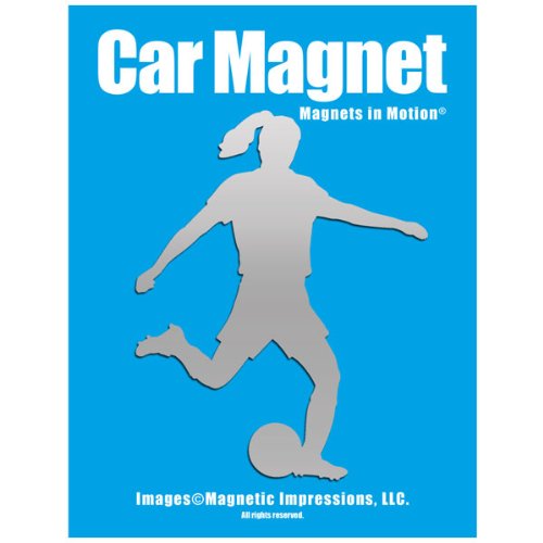 Soccer Player Female Car Magnet