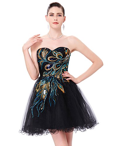 GRACE KARIN Sequins Strapless Prom Dress for Women CL4975 (Multi-Colored)