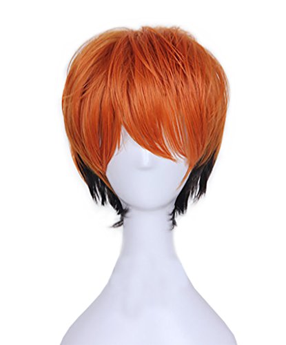 Dazcos Unisex Fox Nick Wilde Orange Black Short Wig Cosplay Costume 32CM