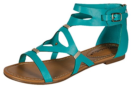 Breckelle's Women's Ruby-51 Cutout Gladiator Sandal