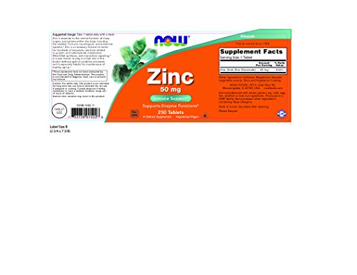 now foods zinc gluconate 50mg tablets, 250-count (pack of 3)