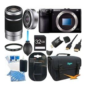 Sony NEX7/B - NEX-7 24.3 MP Black Camera 32GB Bundle w/ 16mm & 55-210mm Lens
