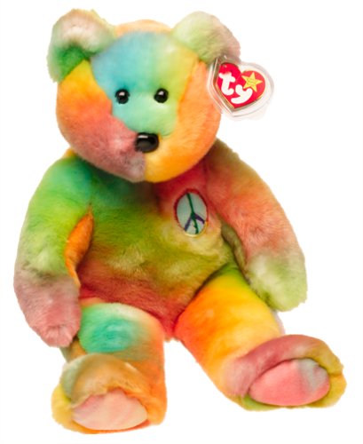 1 X Ty Beanie Buddies - Peace the Ty-Dyed Bear