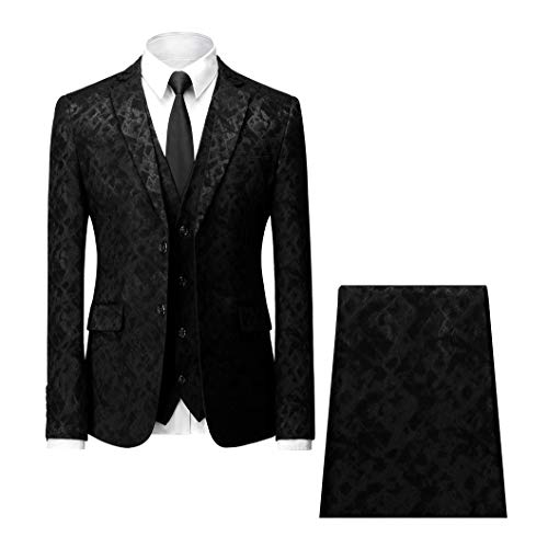 Algopix Similar Product 4 - MAGE MALE Mens 3Piece Floral Suit