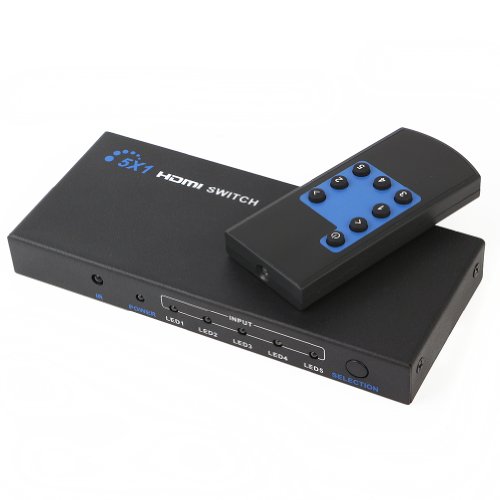 ezopower 5-port 5x1 hdmi high speed switch ir