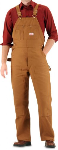 Heavy Duty Brown Duck Overalls with Button Fly