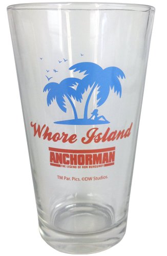 Algopix Similar Product 12 - Anchorman Pint Glass: Whore Island