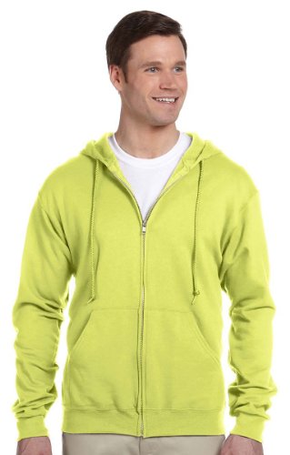 

Jerzees NuBlend Poly Cotton Fleece Full-Zip Drawcord Hood, SAFETY GREEN, 3XL