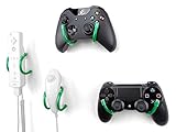 Wall Clip - Xbox, PlayStation, Wii, and Retro Game Controller Organizer - 4 Pack, Green